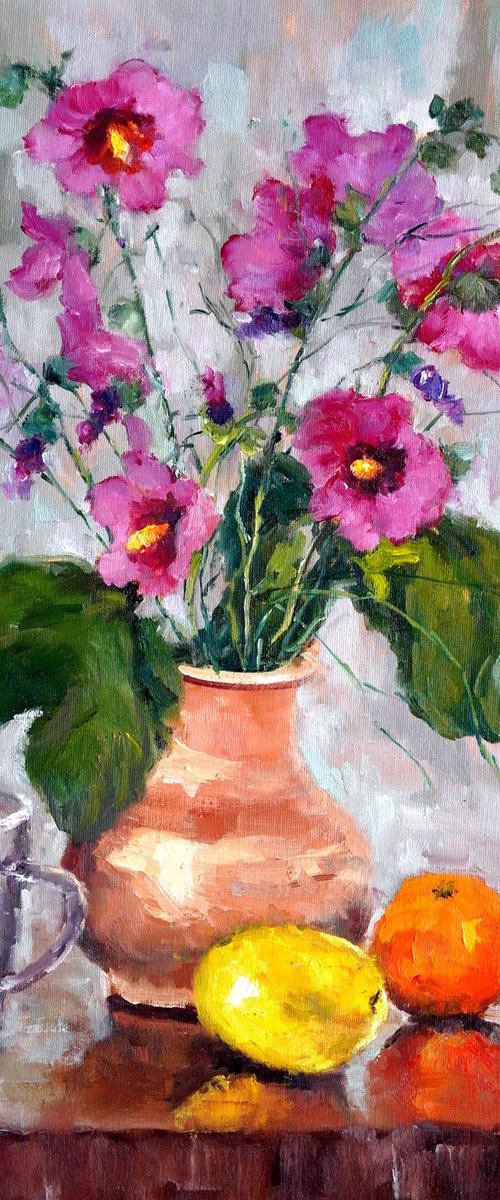 Mallow Flowers by Olga Egorov