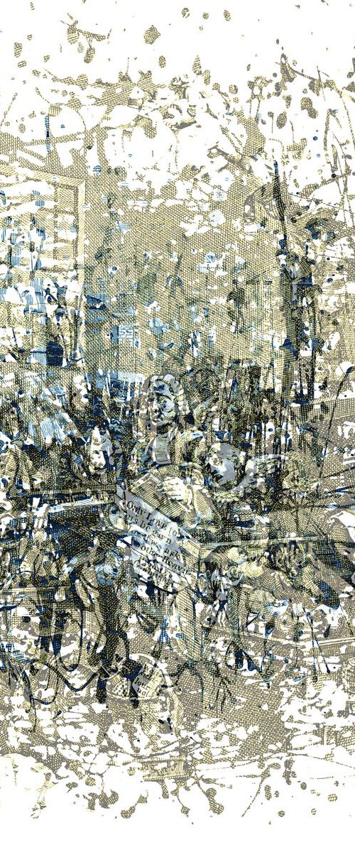 COINCIDENCE mixed media painting on canvas 101cm Square by George Hall