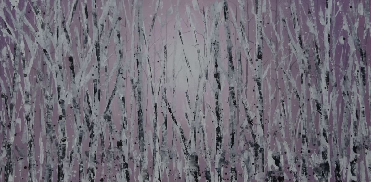 Impressionistic Botanical Oil Painting By Mel Davies Original Art, 39 X 20", New Dawn, Original Artwork