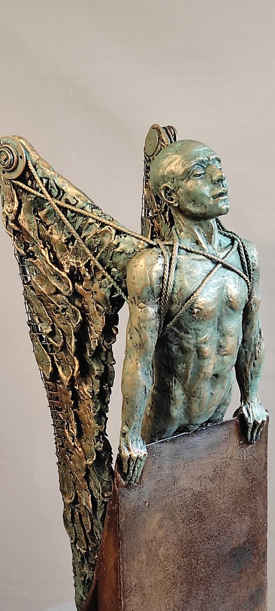 "Icarus.Ready set Go"unique sculpture 73x27x30cm.