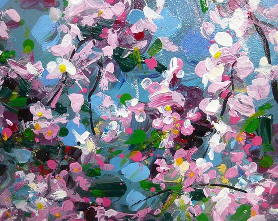 "Spring flowering" Acrylic painting