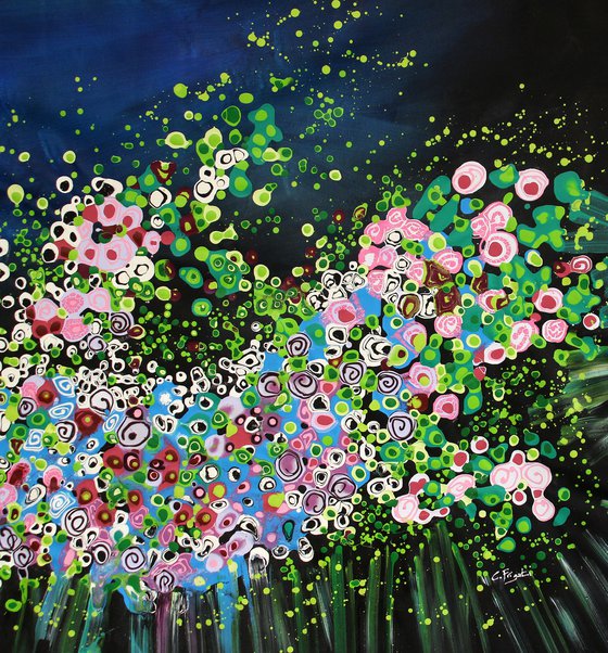 Murrina's Dance #2 - Super sized original floral abstract painting