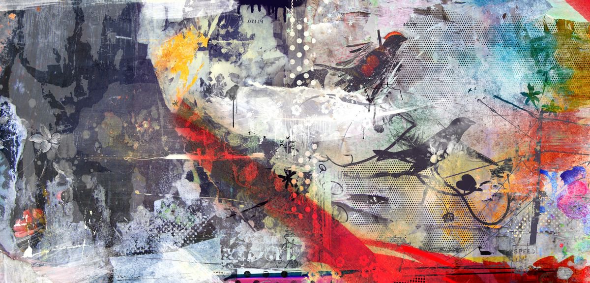 Animal Painting By Teis Albers, 47 X 24", Brotherhood, Original Artwork