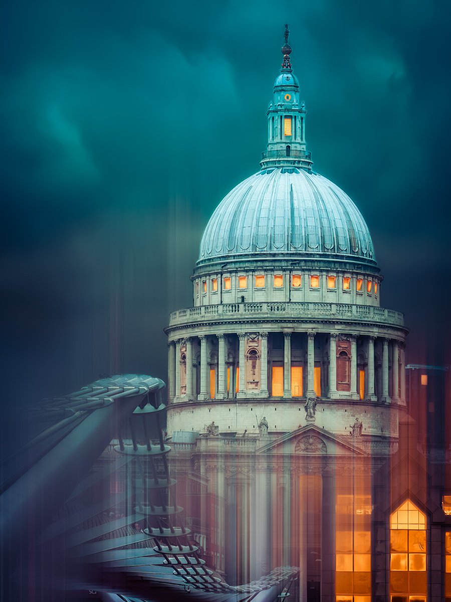 Cityscapes Photograph By Paul Nash, 18 X 24", St Pauls Blur, Original Artwork