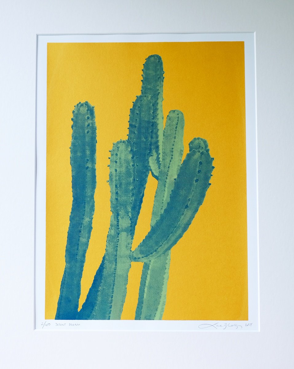 Botanical Screenprint By Lene Bladbjerg, 16 X 20", Desert Dream (Gold), Original Artwork