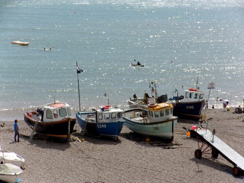 Boats at Beer, Devon by Tim Saunders