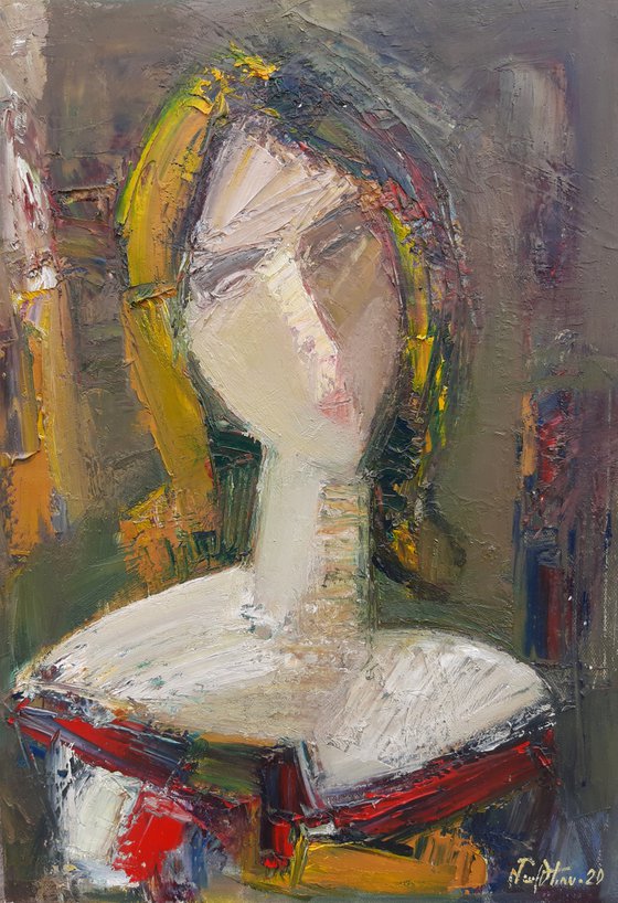 Abstract portrait 35x50cm ,oil/canvas, abstract portrait