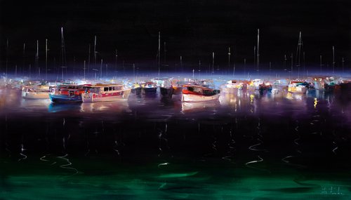 Nocturne of the Harbor by Bozhena Fuchs