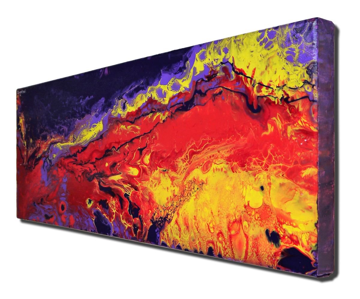 Abstract Free Flow Acrylic Pouring Medium - Into The Flame by Irina Rumyantseva