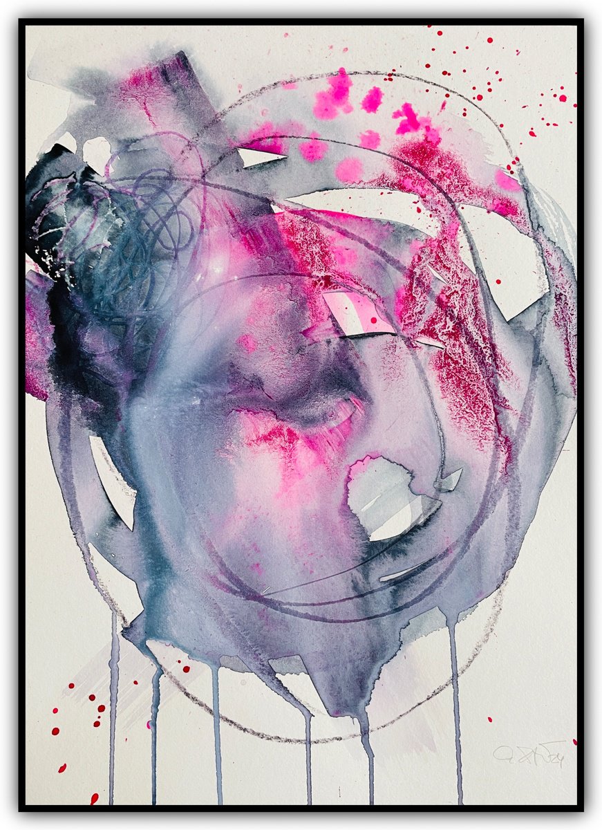 Abstract Watercolour By Gesa Reuter, 12 X 16, Transformation, Original Artwork