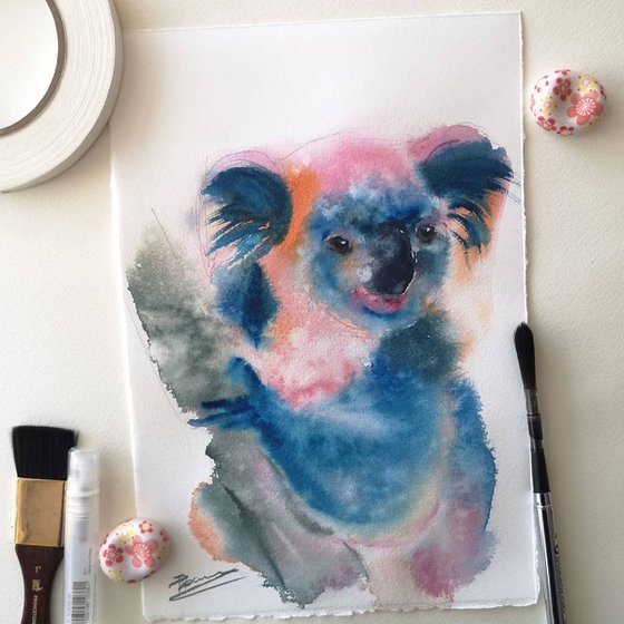 Bright koala (series Bright color animals 4 of 6)