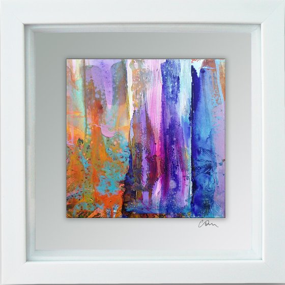 Framed ready to hang original abstract  - Chasing rainbows #8