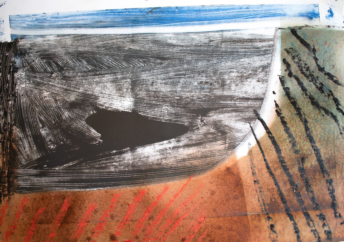 Abstract Limited Edition Print By Elizabeth Anne Fox, 23 X 16, Harbour, Original Artwork