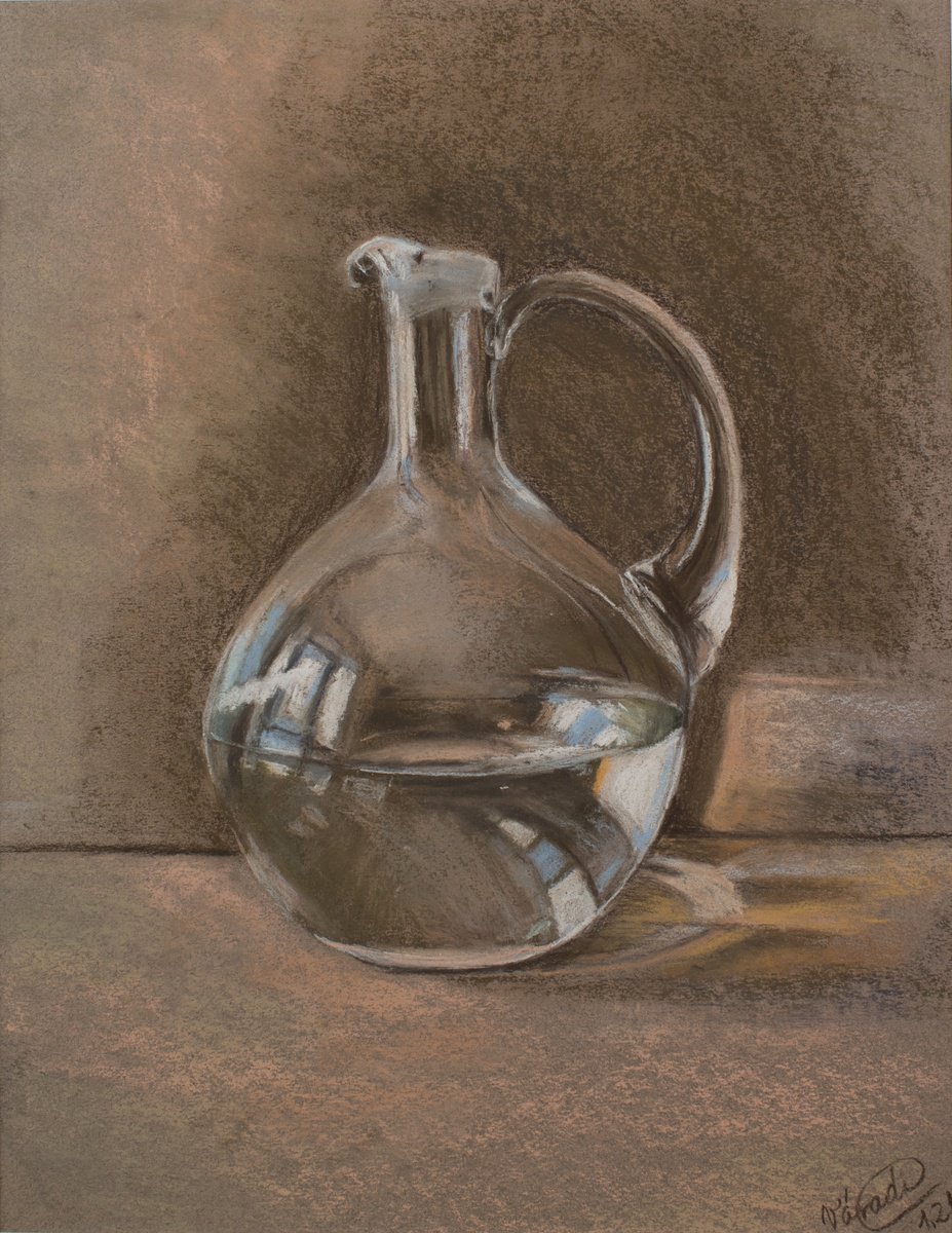 Still Life Pastel Drawing By Catherine Varadi, 13 X 16, The Jug, Original Artwork