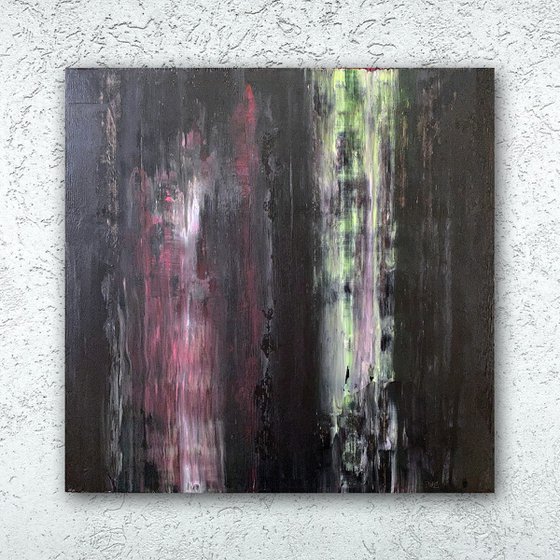 "Don't F#?k With Our Health" - Original PMS Abstract Acrylic Painting On Wooden Panel - 24" x 24"
