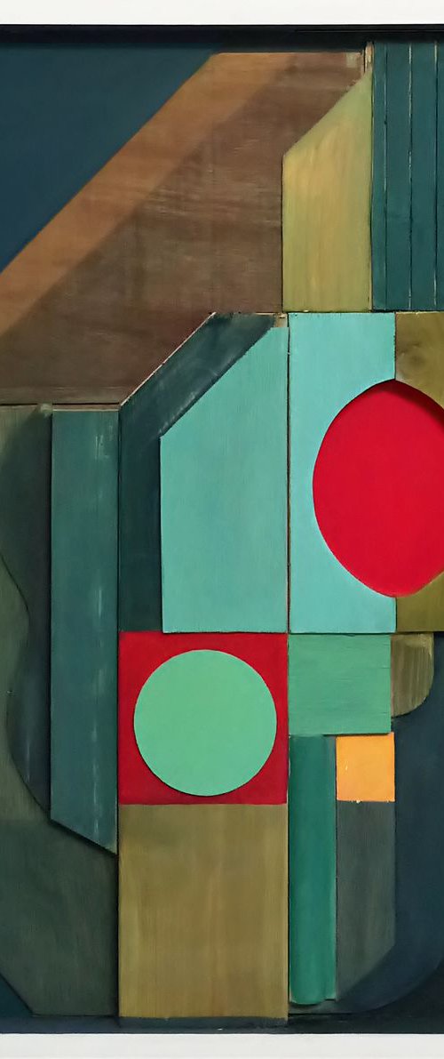 Relief with Turquoise Circle by Liam Hennessy