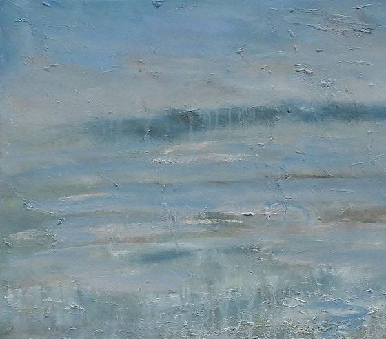 'Blue Dawn, Deep Winter' Large Abstract