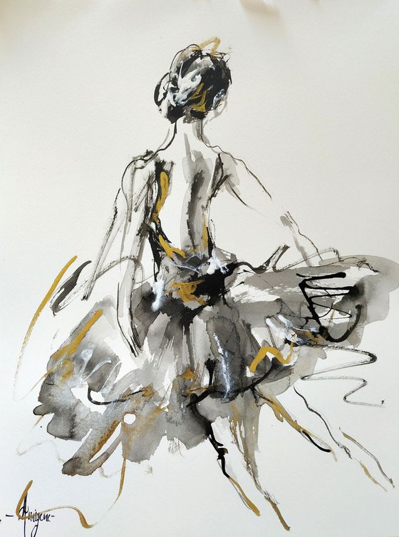 Ballerina Series- Original ballet ink drawing