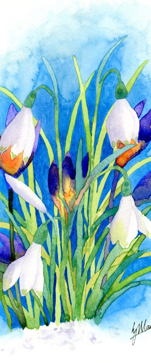 Snowdrops and Crocuses by Lisa Mann