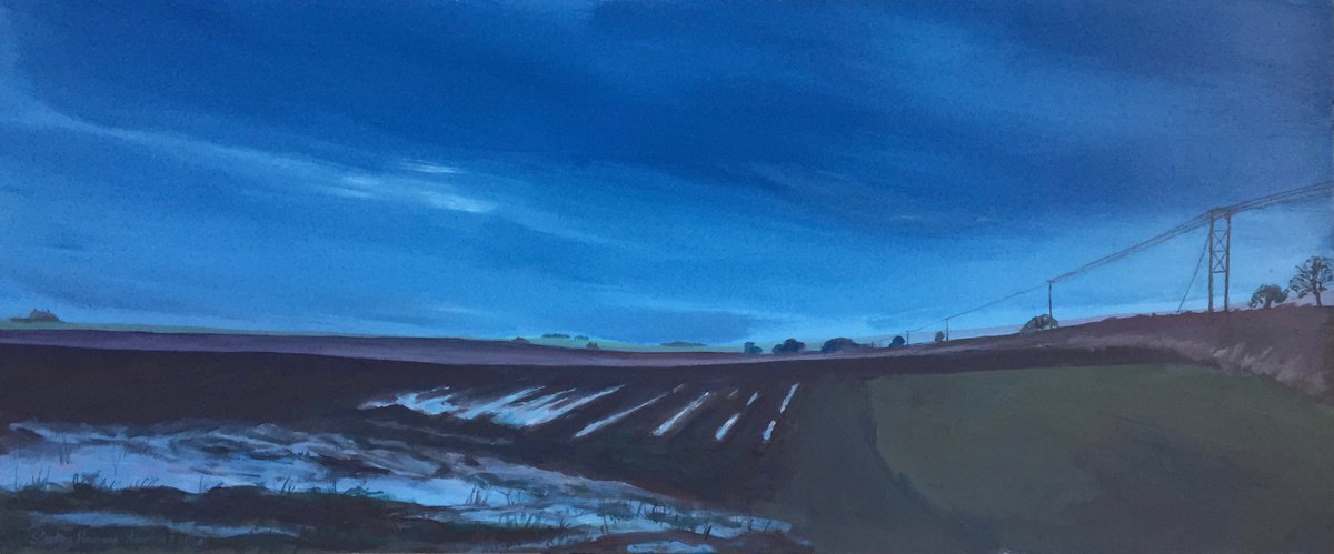 Impressionistic Landscape Oil Painting By Stephen Howard Harrison, 37 X 16", 