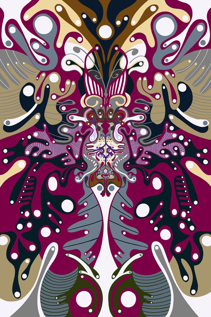 Abstract Giclee Print By Alasdair Willis, 16 X 23, Flower Moon Snow Star Cosmos, Original Artwork