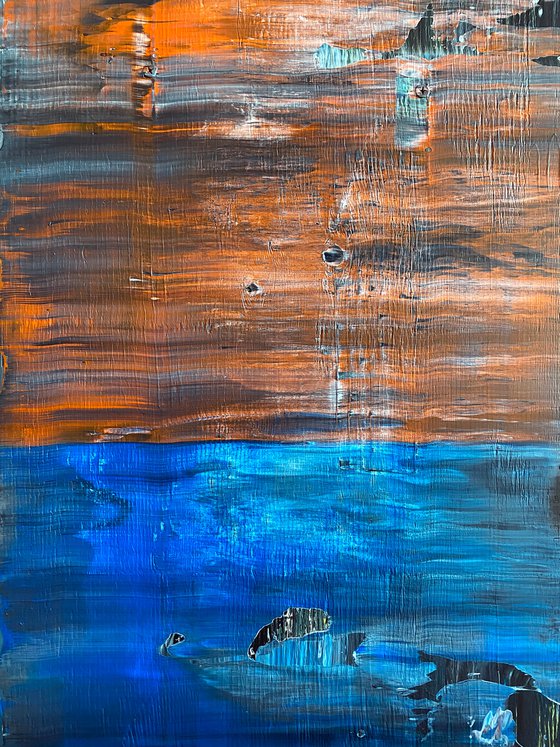 "Tower Of Ghosts" - FREE USA SHIPPING - Original PMS Abstract Acrylic Painting On Reclaimed, Upcycled Wood - 20" x 48"