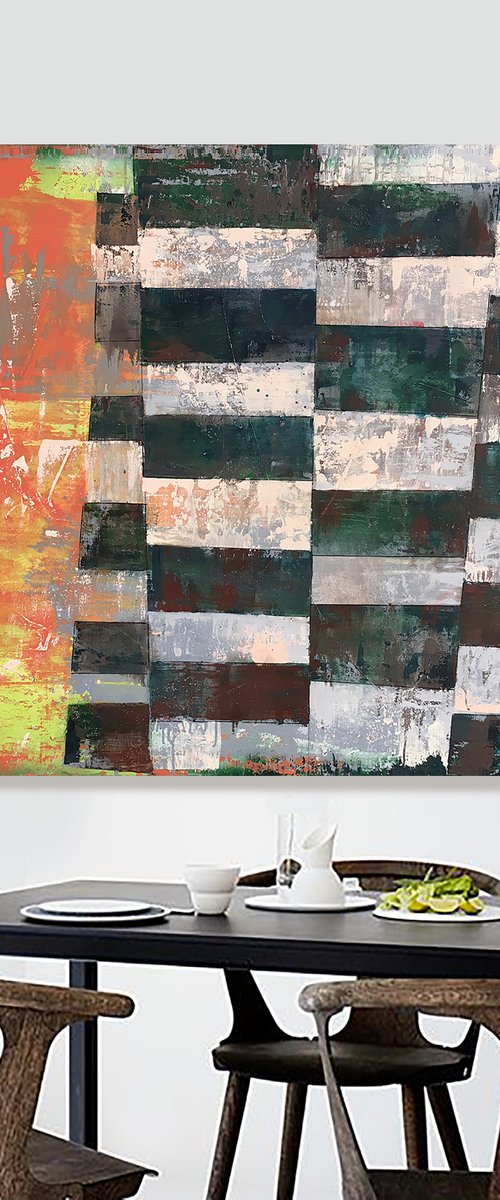 "Mirror" 48x36" Abstract  Contemporary Art by Bo Kravchenko by Bo Kravchenko