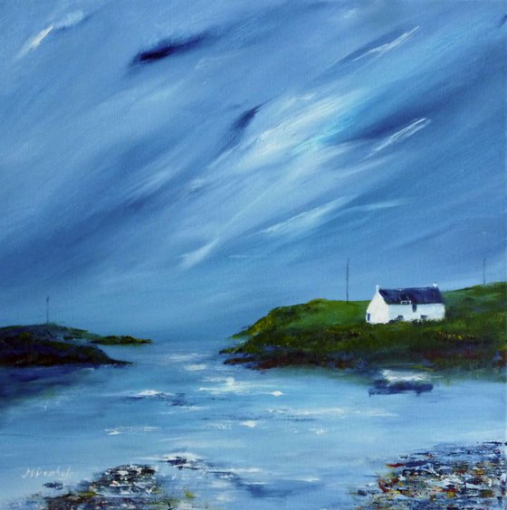 Cottage at Earsary, Barra - A Scottish Seascape