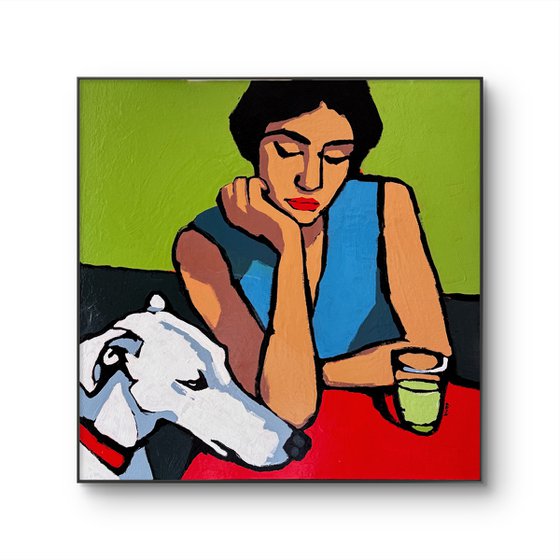 "Woman with Greyhound"