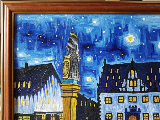 Marketplace at Night - Vincent van Gogh hommage