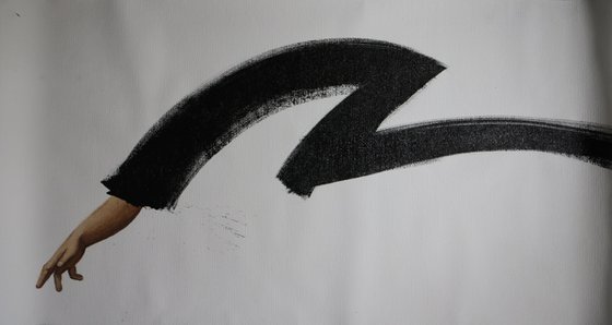 "TOUCHING”-OIL PAINTING, CALLIGRAPHY, HANDNS, BLACK LINE,MINIMALISM