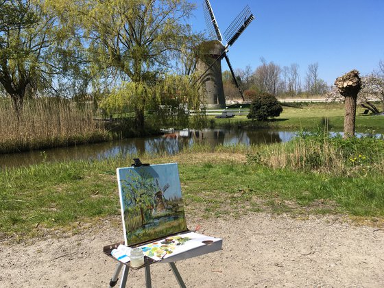 Spring windmill in Maasluis