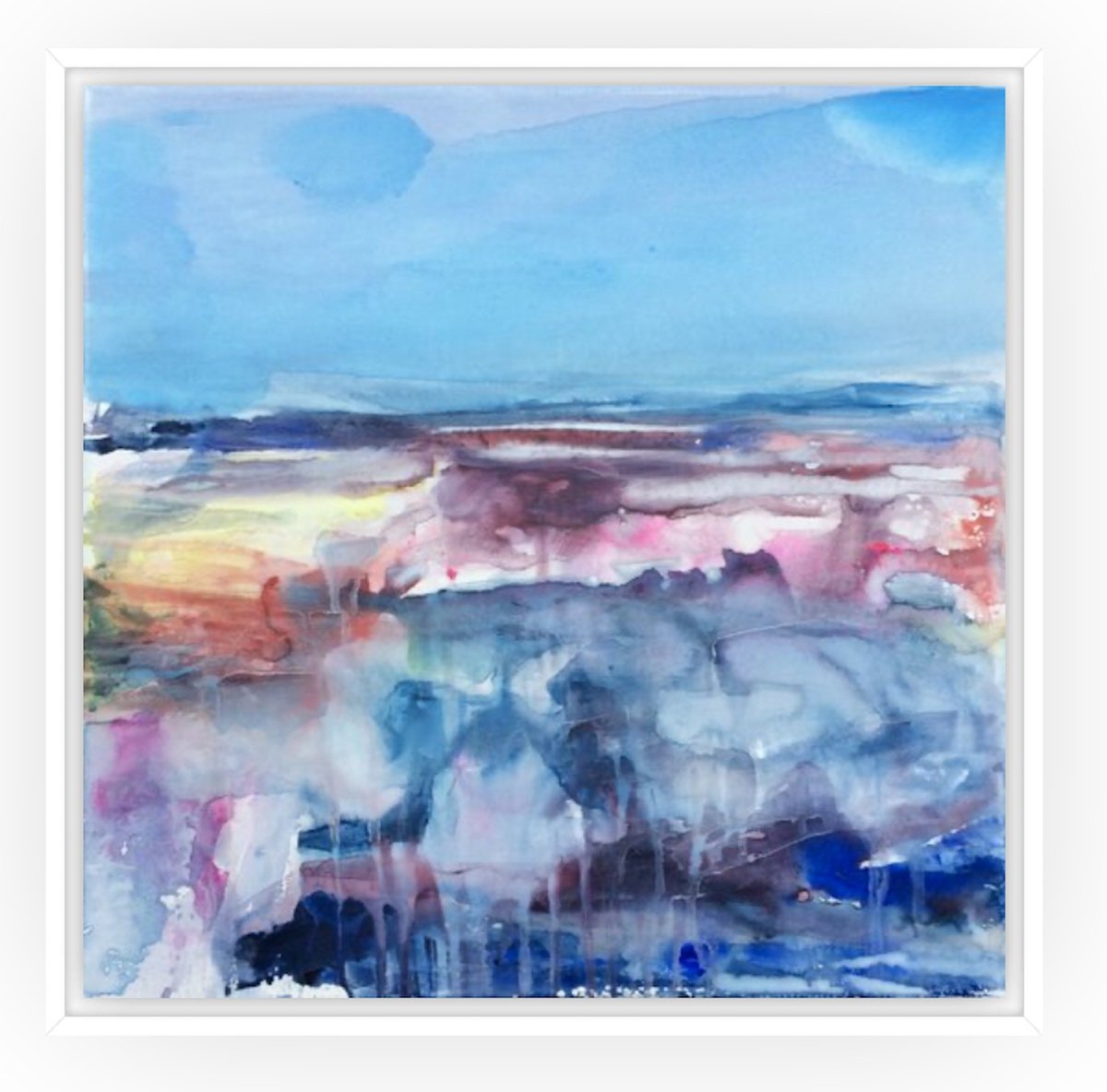 Abstract Landscape Painting By Gesa Reuter, 20 X 20, Counting The Waves, Original Artwork