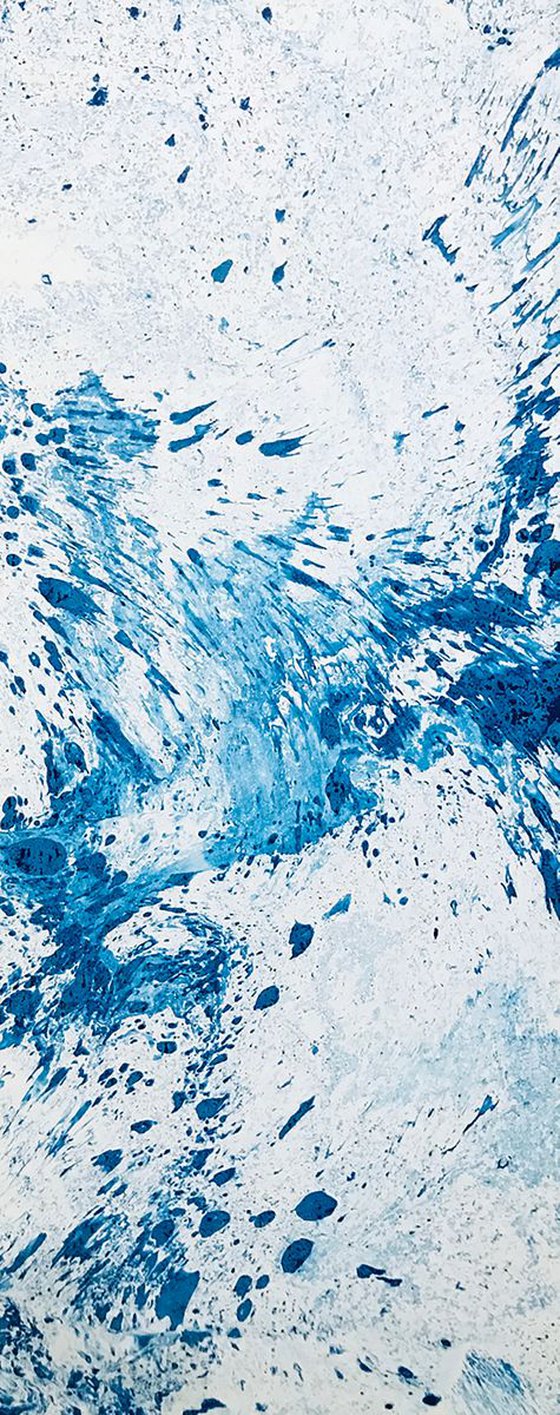 White and blue abstracts (2 artworks)