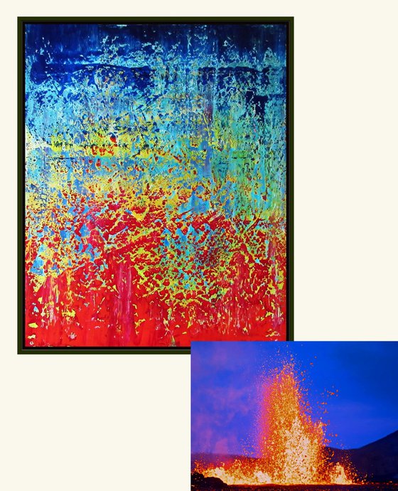UNDERWATER  ERUPTION,  Richter mode, framed
