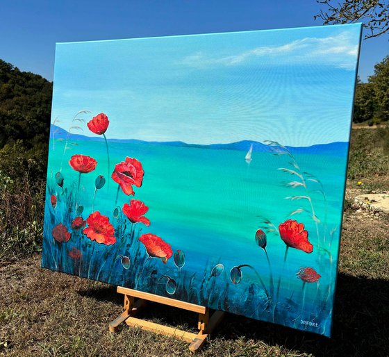 "Poppies by the sea"