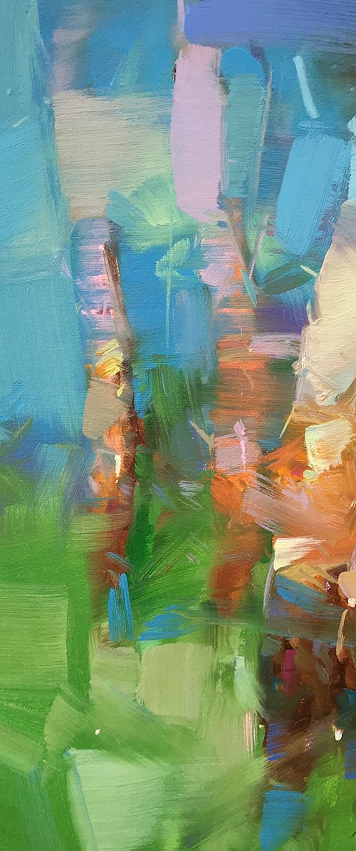Summer Aspen, Original oil painting, Handmade artwork, One of a kind by Vahe Yeremyan
