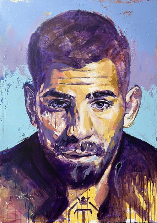 Ilia Topuria Portrait Acrylic on canvas 140x90cm by Javier Peña