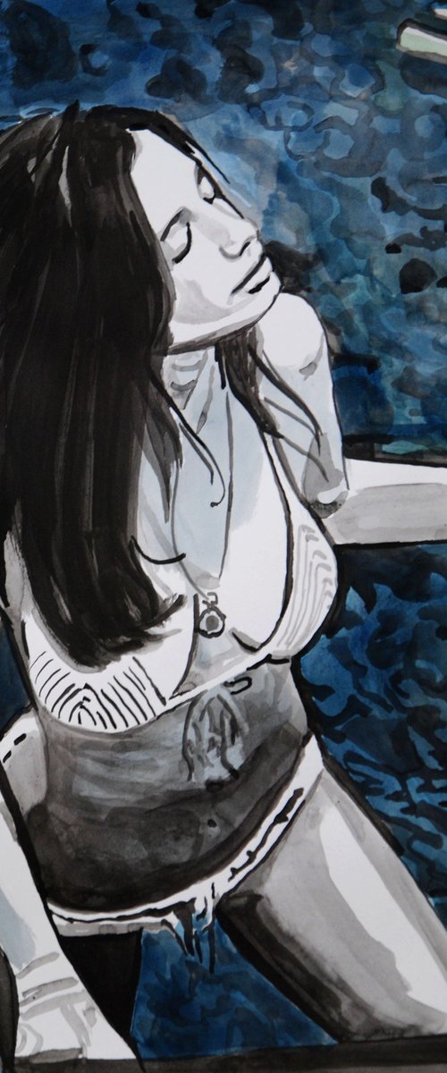 At the beach / 42 x 29.7 cm by Alexandra Djokic