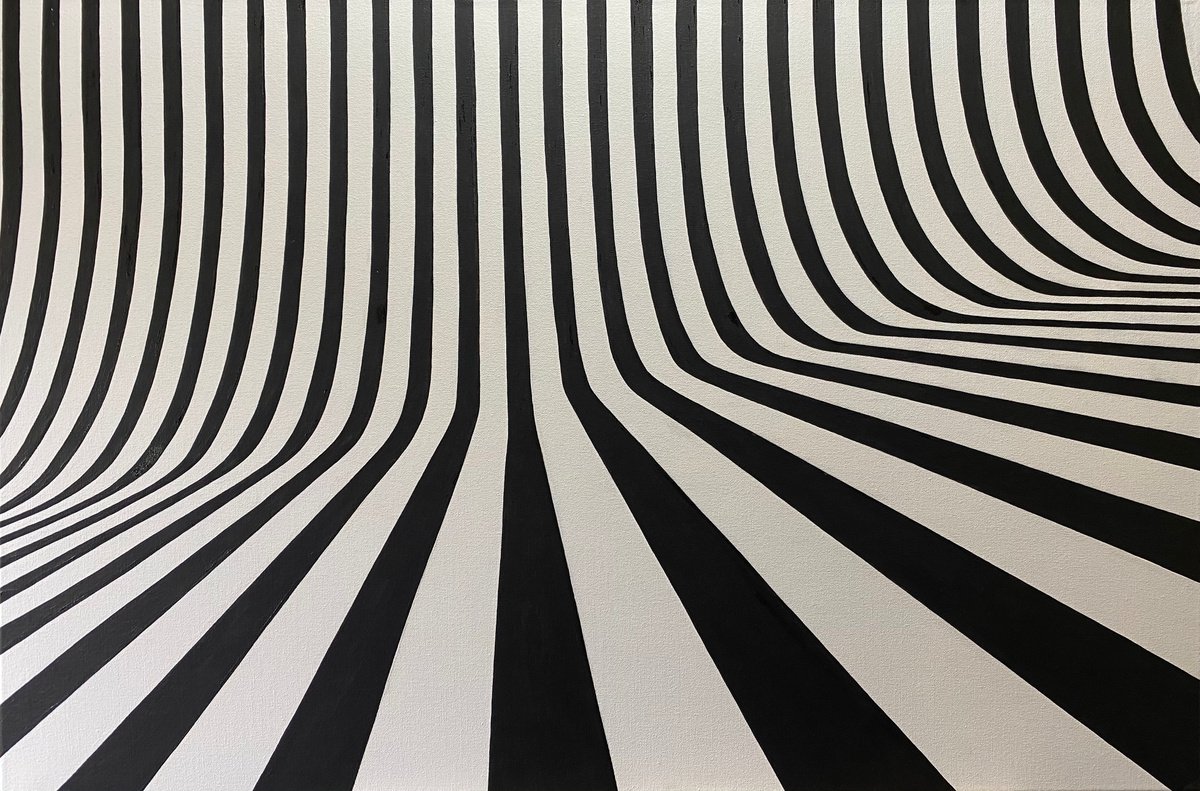 Geometric Abstract Oil Painting By Jill Ann Harper, 36 X 24, Slide, Original Artwork