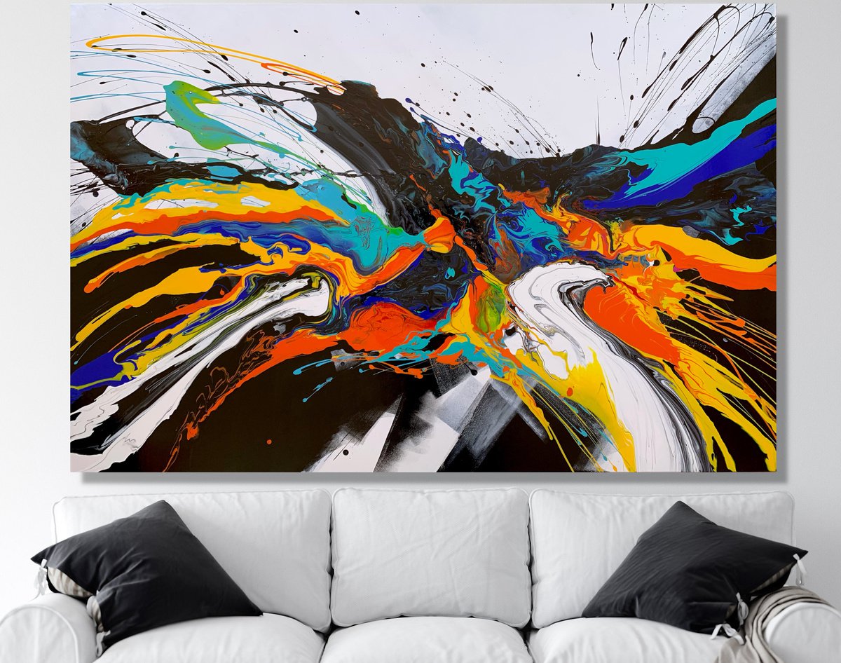 Abstract Acrylic Painting By Julijana Ravbar, 59 X 39", It