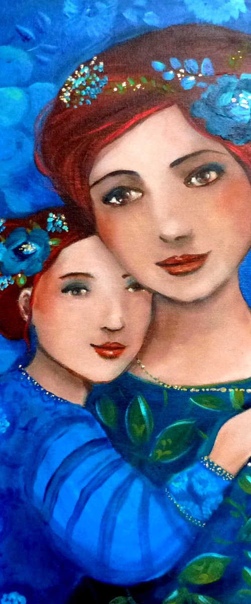 Our blue world 30 x 40 cm. 3 D. by Loetitia Pillault