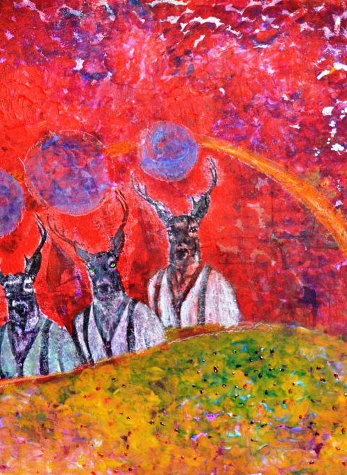 Deers and space by Pavel Kuragin