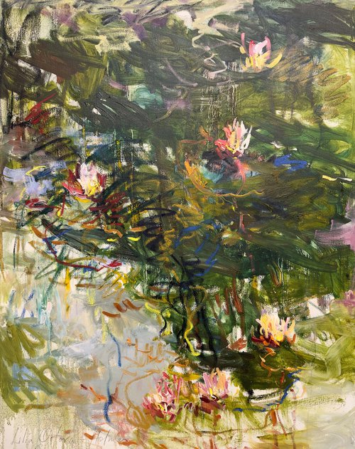 Lily pond. by Lilia Orlova-Holmes