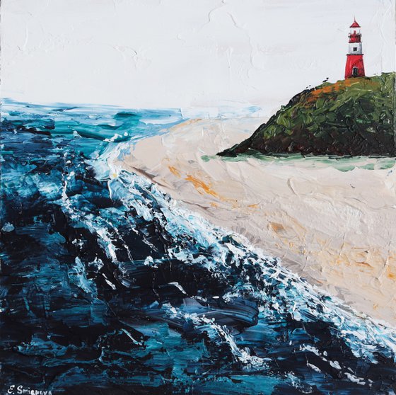 Seascape with lighthouse