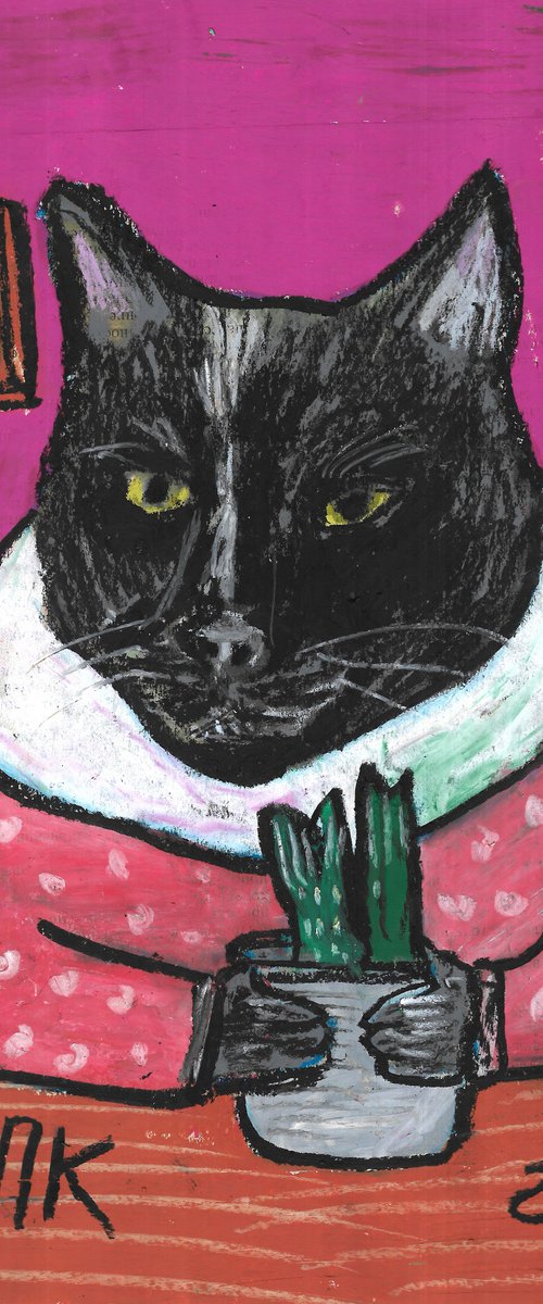 Cat with plants #2 by Pavel Kuragin