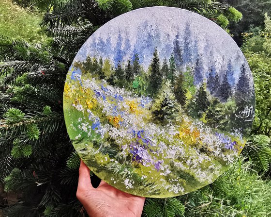 Forest  painting, Coniferous forest