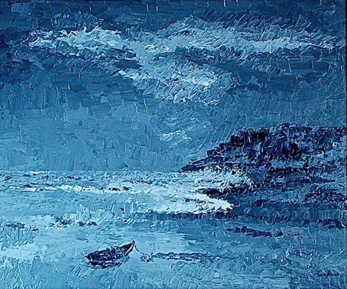 Riviera di Camogli in tempesta by Carlos Scaffino Picasso