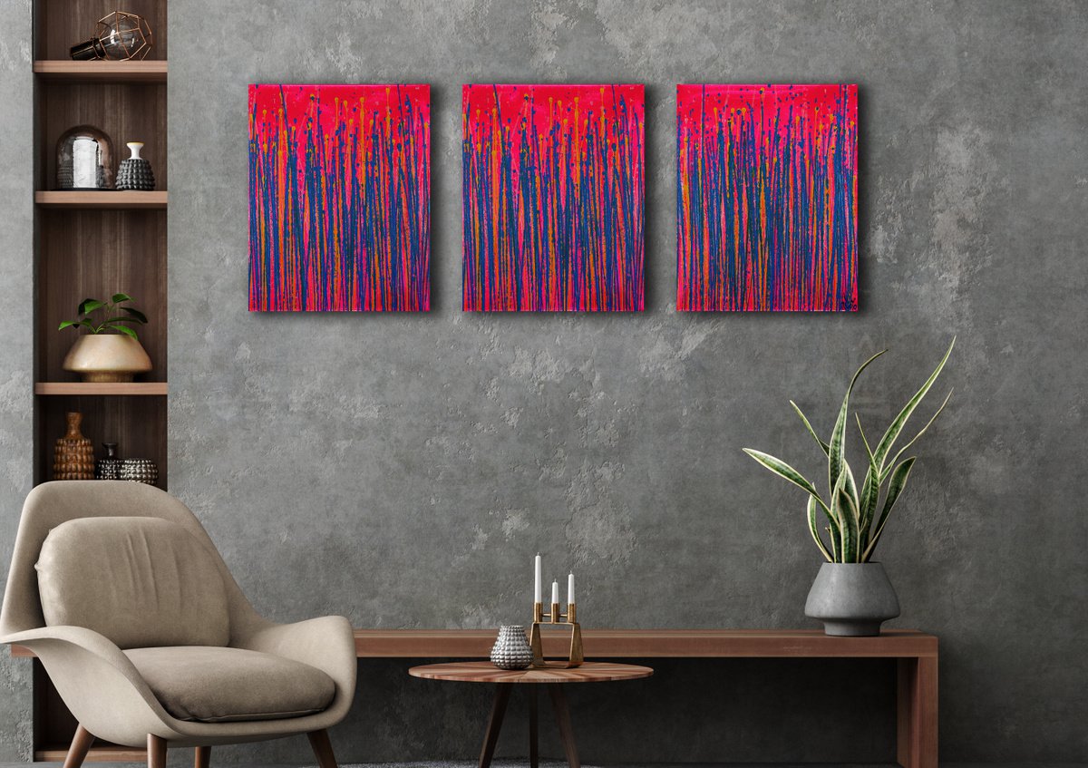 Drizzles Expressions (Over Neon) By Nestor Toro, 48 X 20, Artwork For Sale On Artfinder