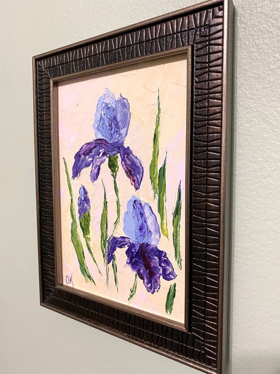 Irises on beige